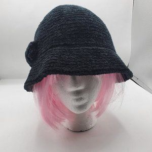 AUGUS T CHENILLE CLOCHE HAT with SIDE BOW